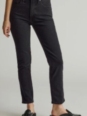 Everlane faded black original cheeky straight leg jean in crop length